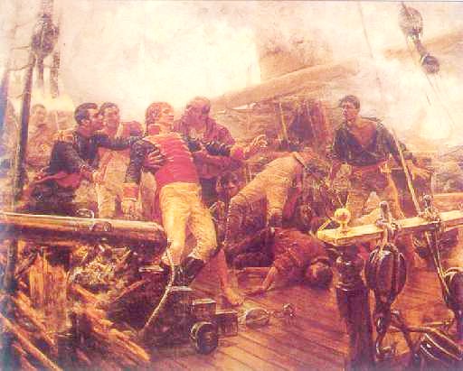 La muerte del Almirante Nelson en la batalla de Trafalgar -1805-