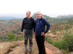 Sendrix con el viejo druida en la falsa cumbre de los Riscos