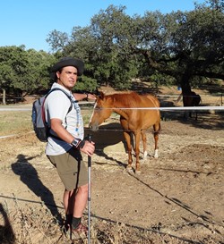 El tito con un caballo de la finca Romn Prez