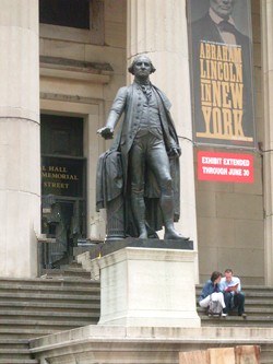 George Washington ante el FEDERAL HALL