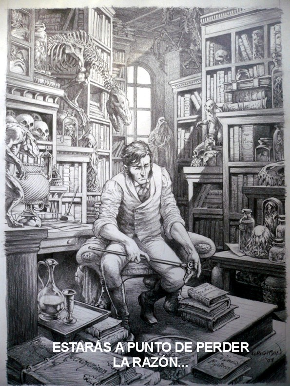 Un lector en la biblioteca del horror