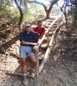 Romerillo y el tito en la escalera del tnel del bosque de Fangorn